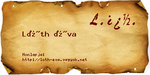 Lóth Éva névjegykártya